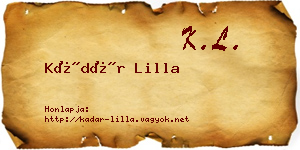 Kádár Lilla névjegykártya